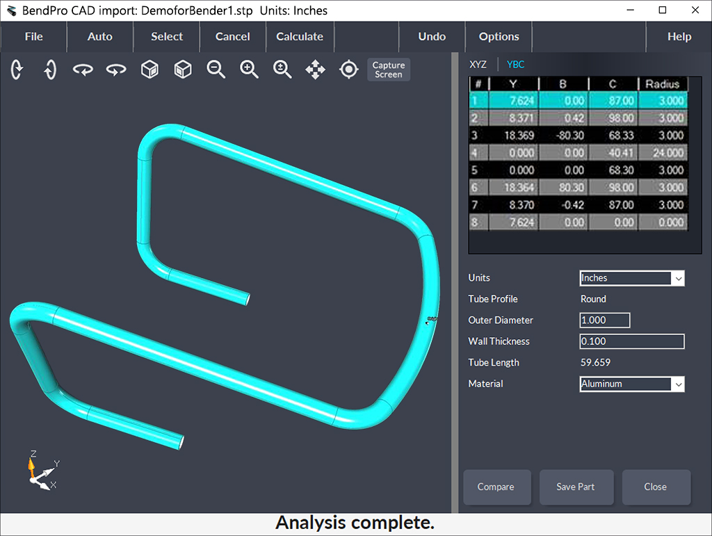 CAD Interface Software Tube Part automatic analysis