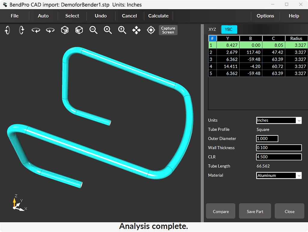 CAD Interface Software Tube Part automatic analysis