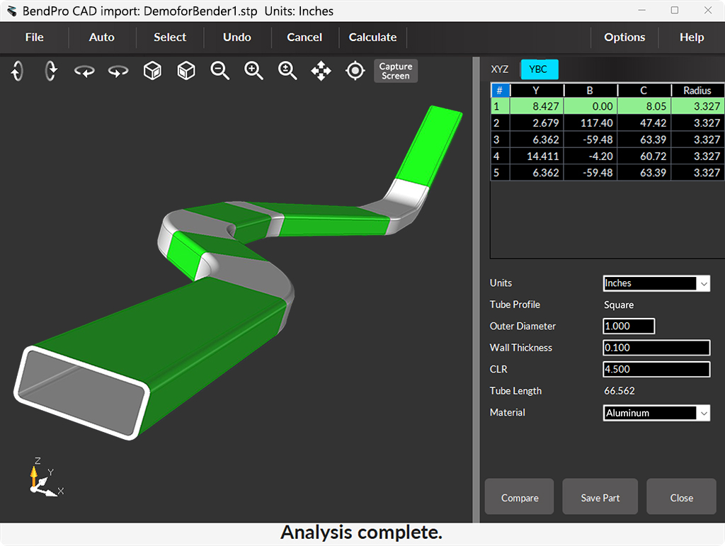 CAD Interface Software tube importing round square rectangular oval